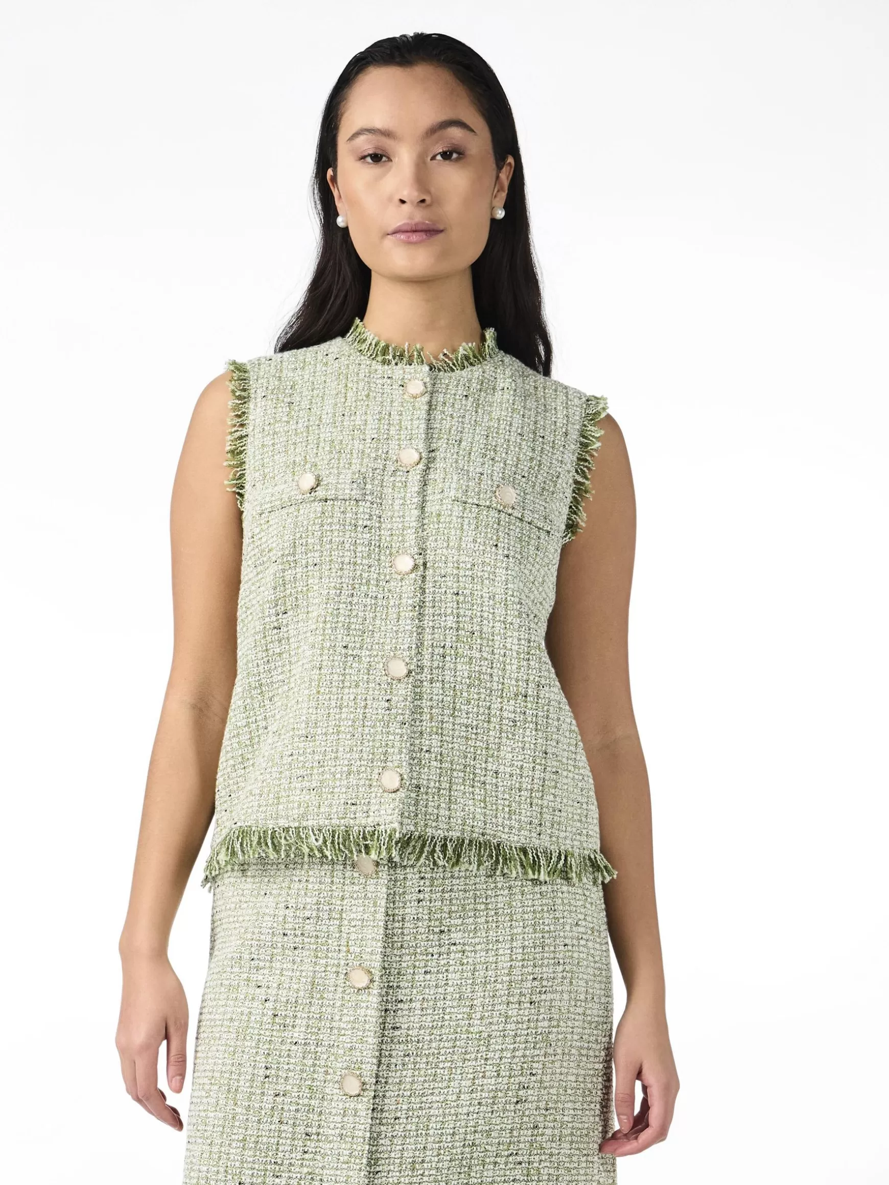 Sale YAS ASARA STRIKKET VEST Sage