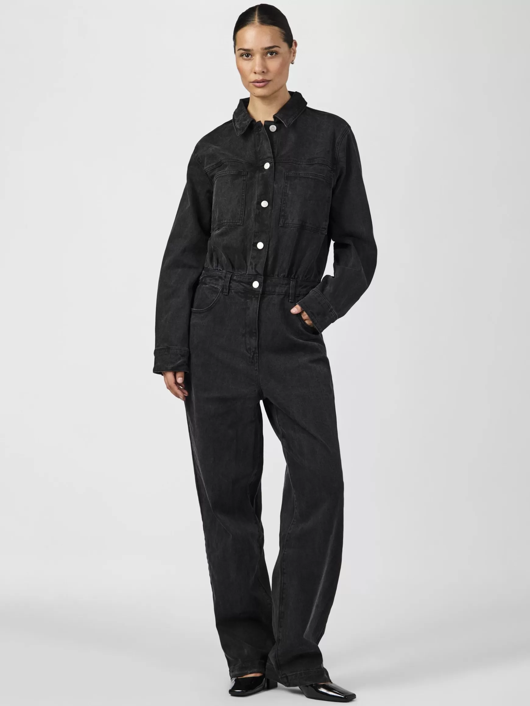 Cheap YAS BERLE JUMPSUIT BlackDenim