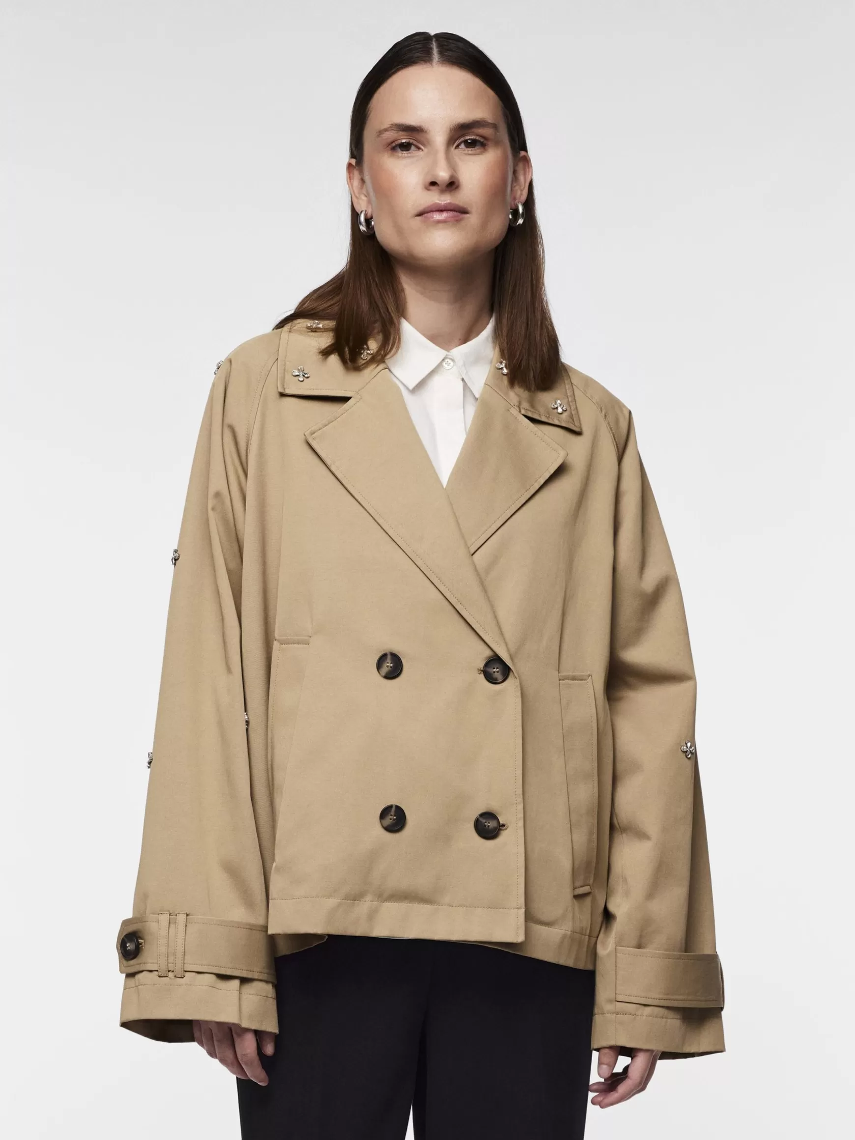 Fashion YAS DIALA TRENCHCOAT CurdsWhey