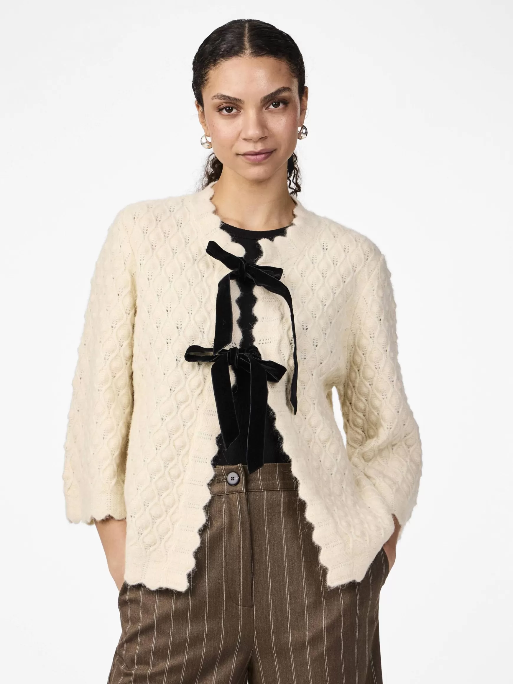 Outlet YAS EGSA STRIKKET CARDIGAN Birch