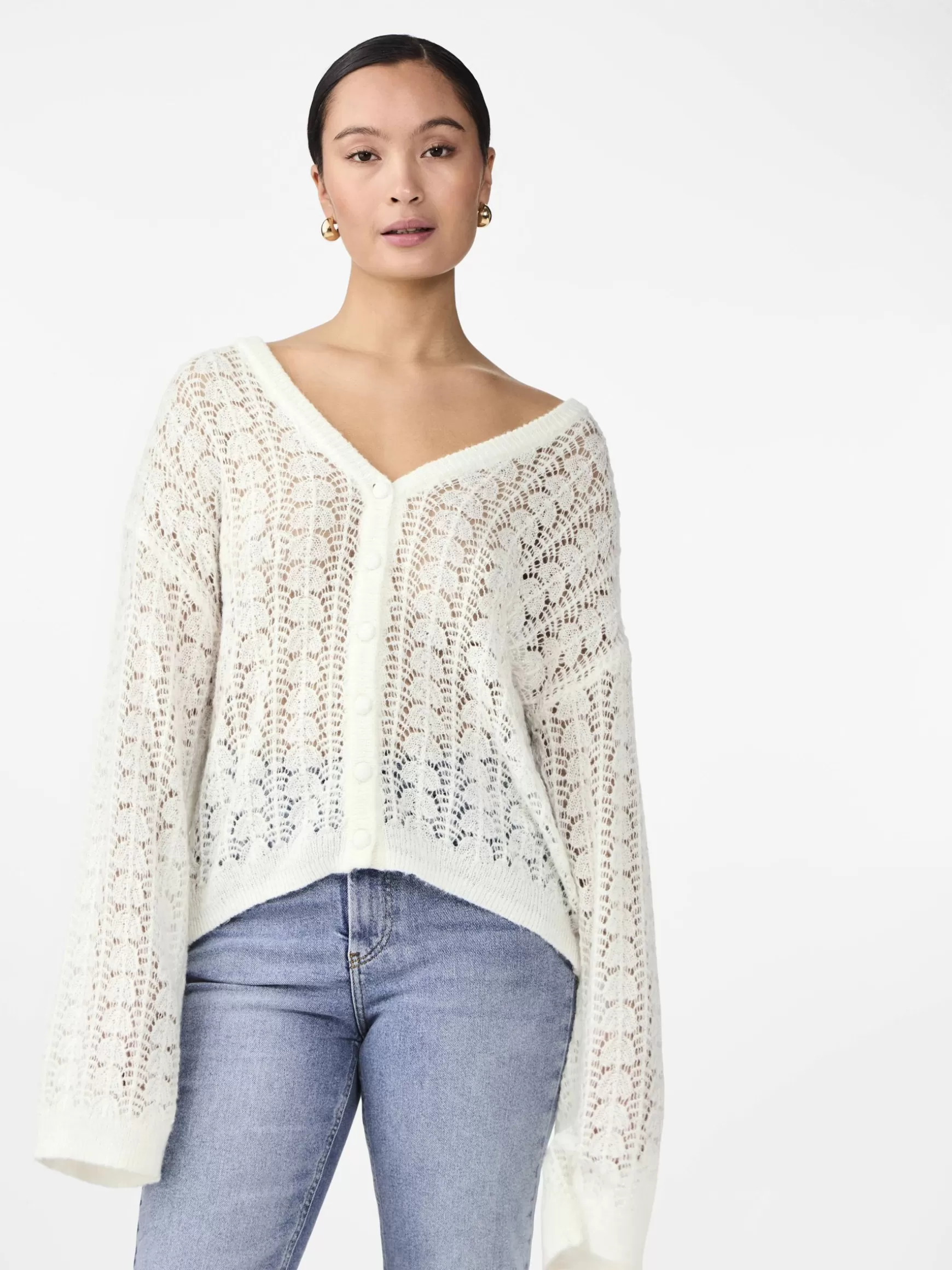 Best YAS ELLO STRIKKET CARDIGAN StarWhite