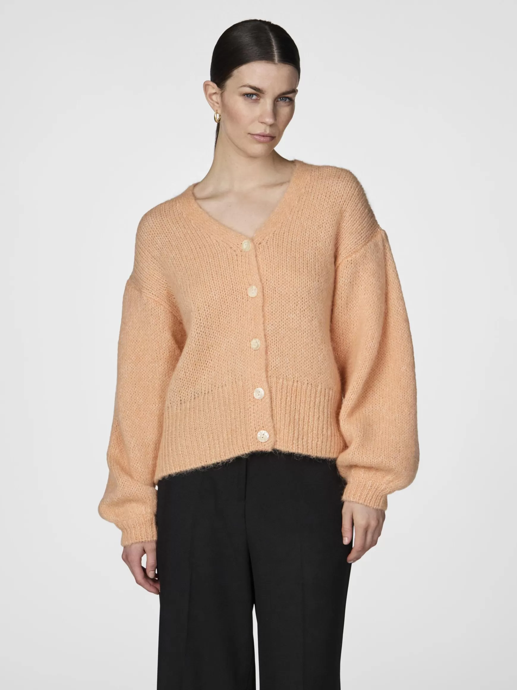 Cheap YAS FUMA STRIKKET CARDIGAN PeachFuzz