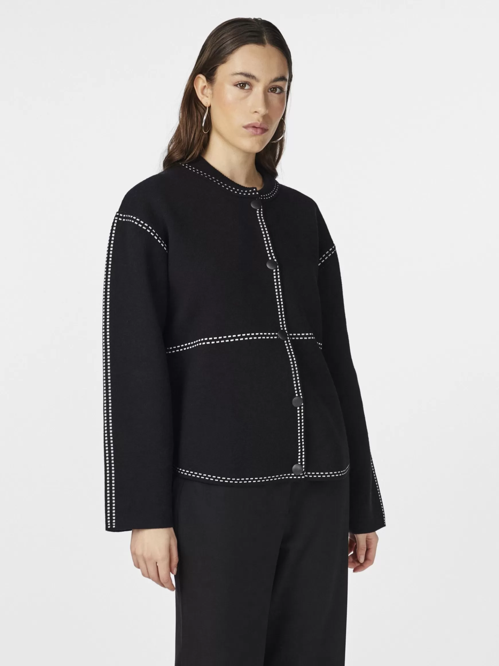 Outlet YAS JENA STRIKKET CARDIGAN Black