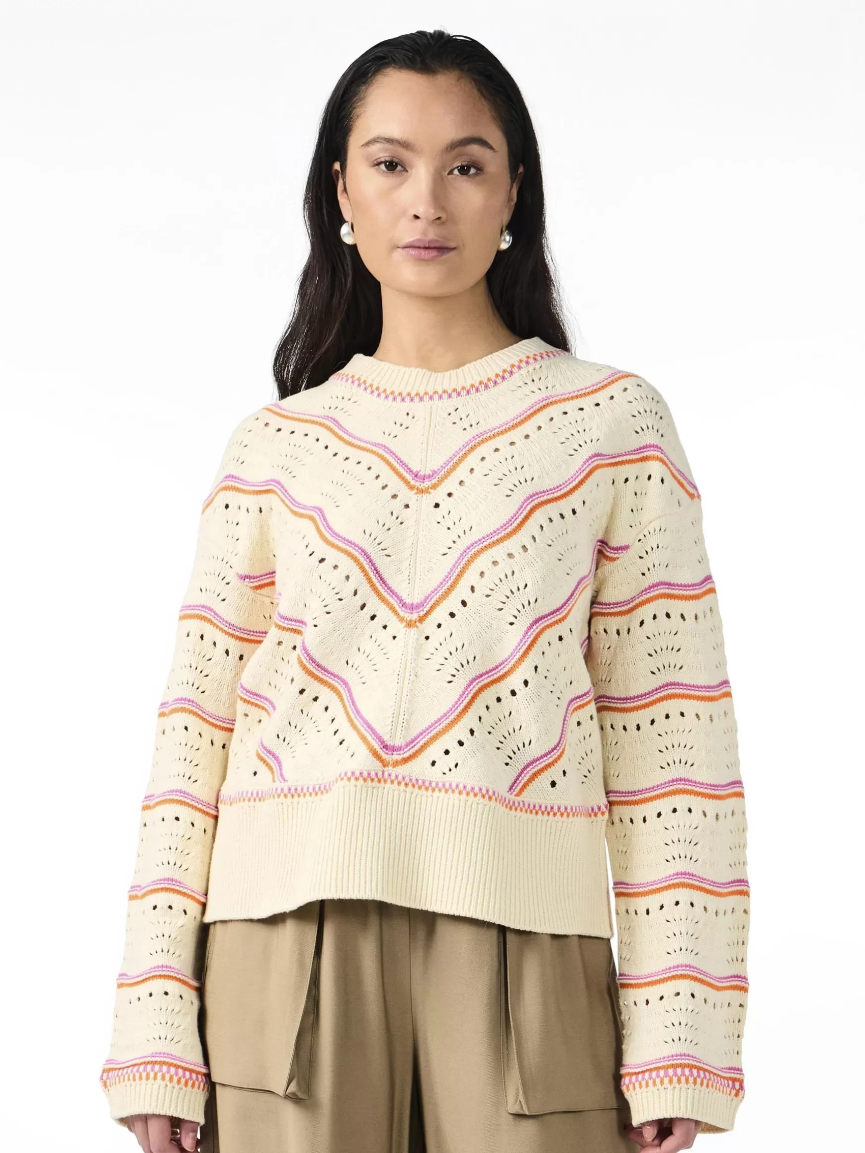 Hot YAS LIMERA STRIKKET PULLOVER Birch