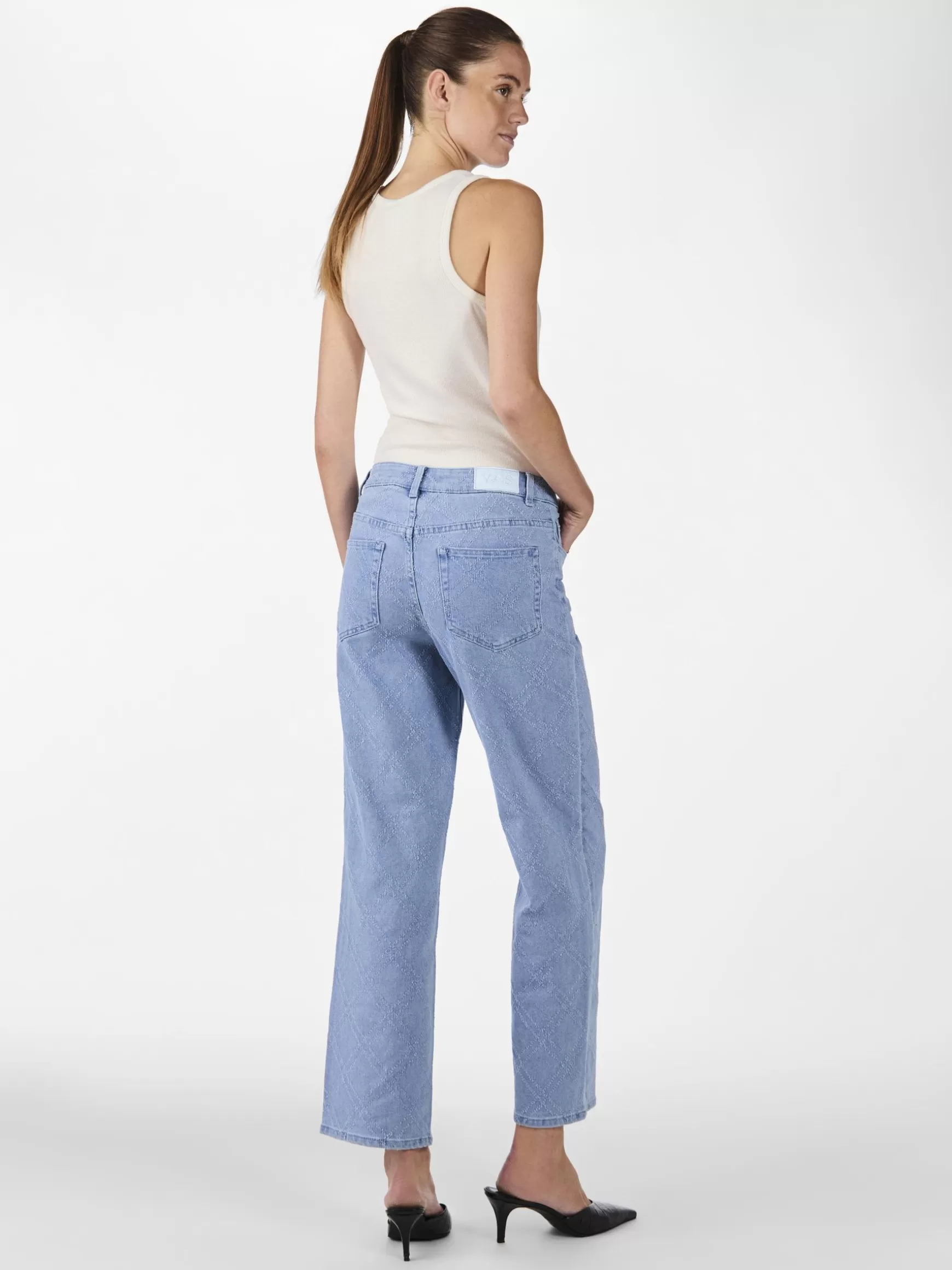 Cheap YAS PANE STRAIGHT FIT JEANS LightBlueDenim