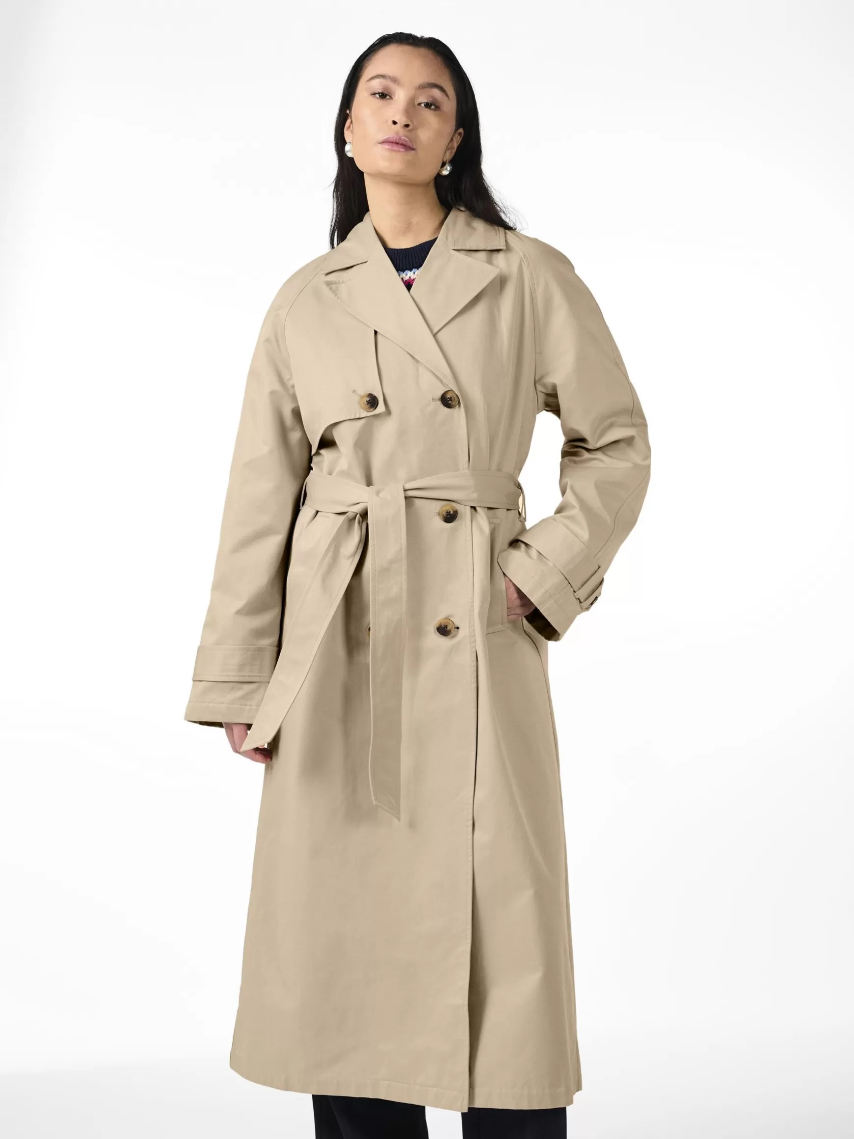 Fashion YAS PLENA TRENCHCOAT BrownRice