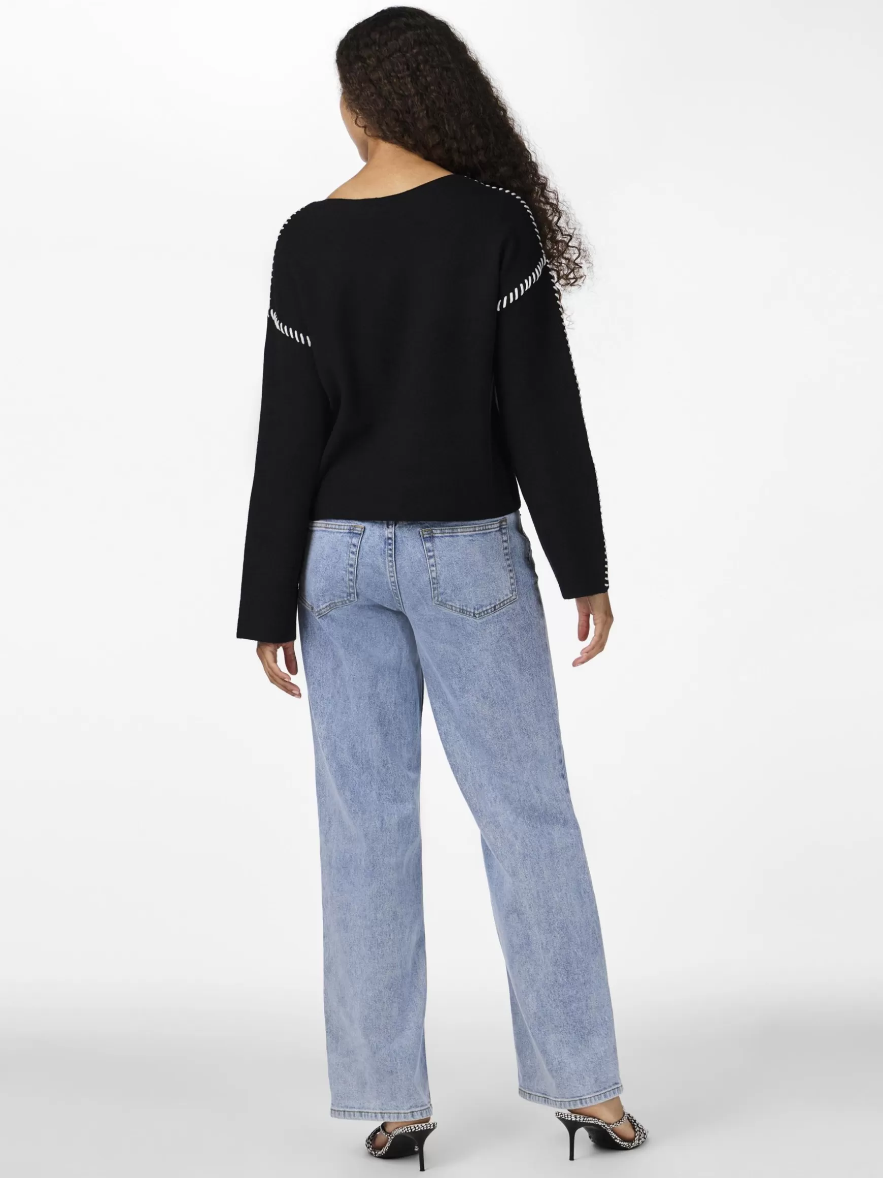 Best Sale YAS STITCHA STRIKKET PULLOVER Black