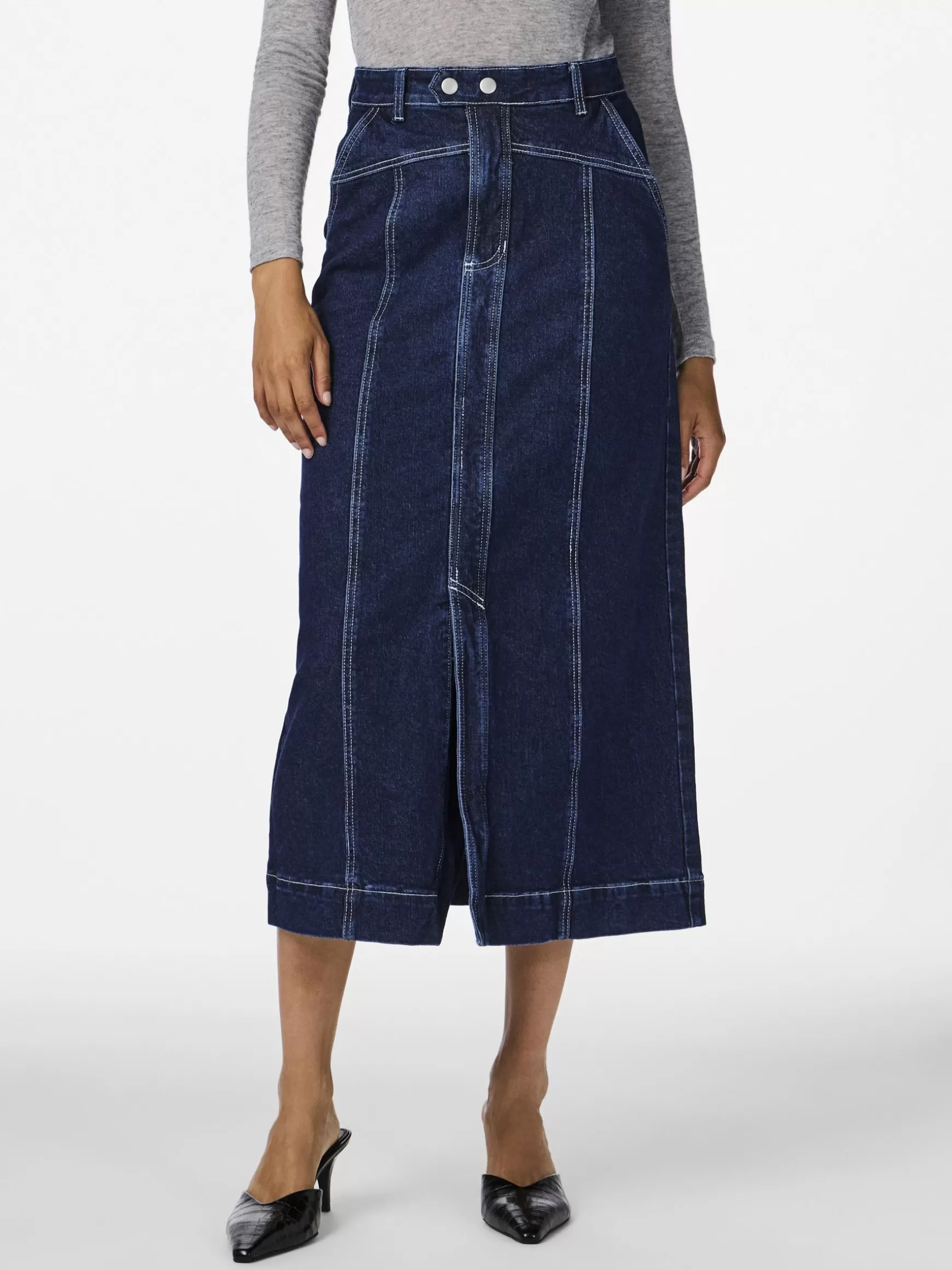 Online YAS TELA DENIMSKJØRT DarkBlueDenim