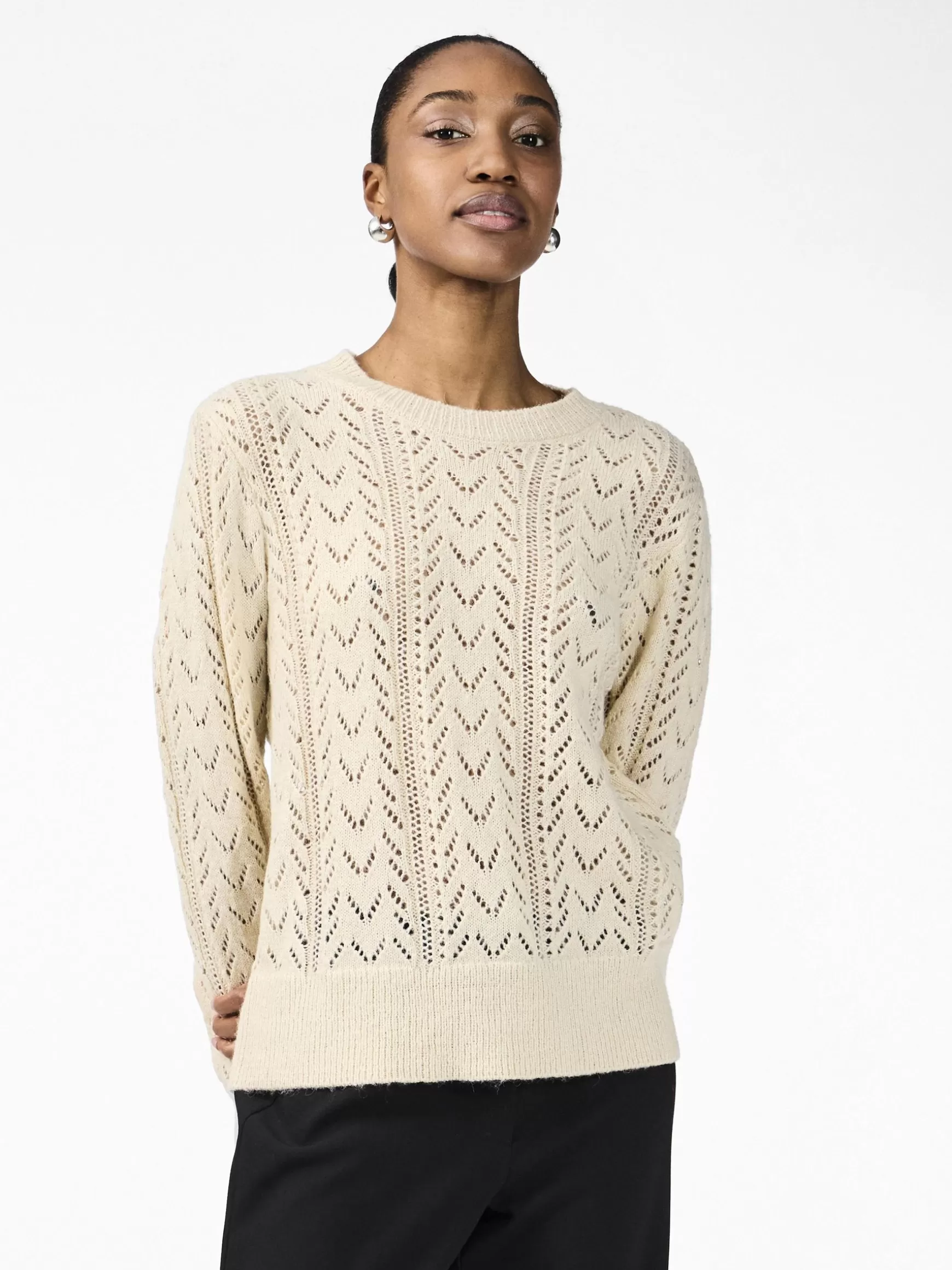 Outlet YAS TELLA STRIKKET PULLOVER Birch