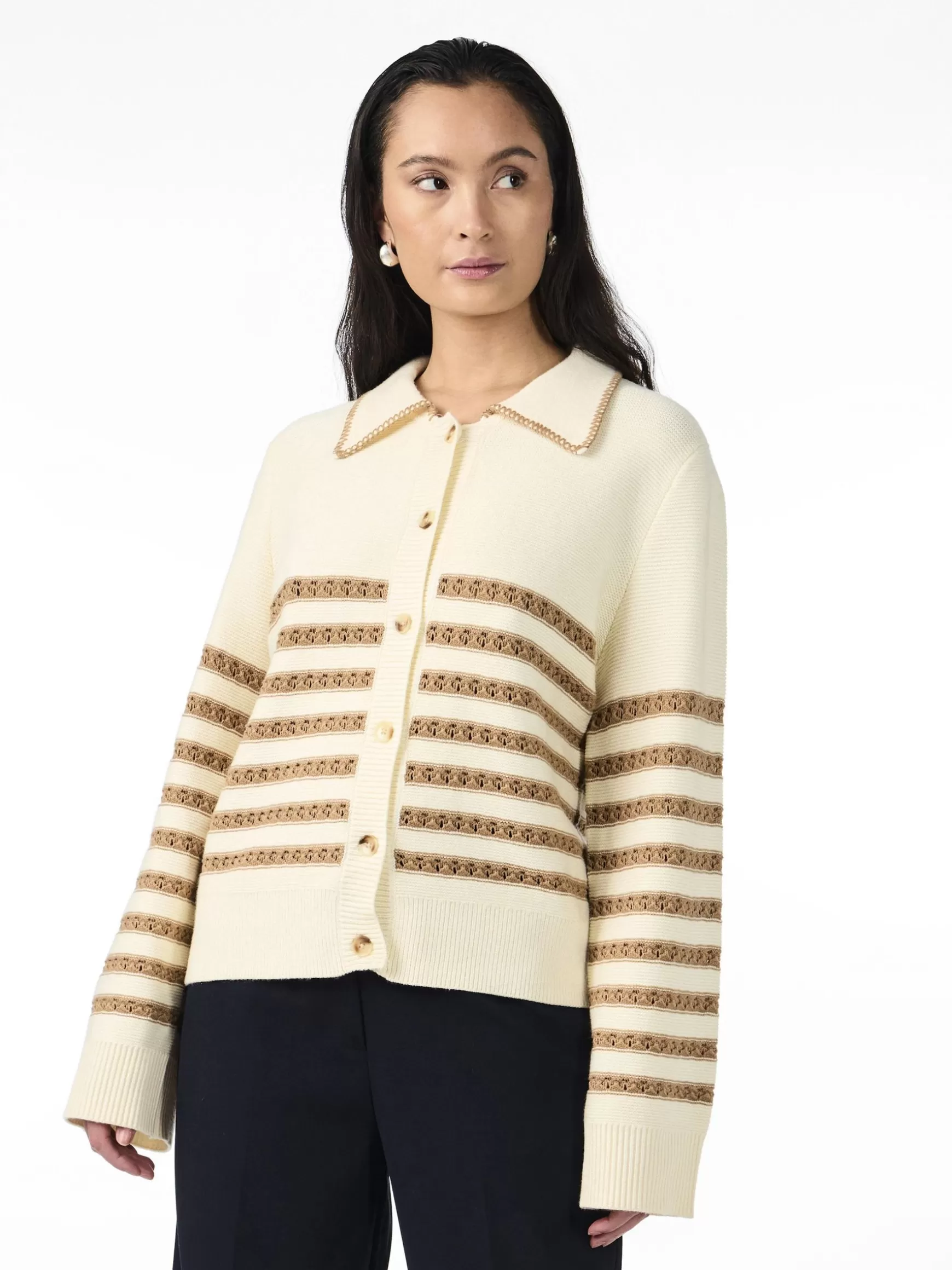 Flash Sale YAS TIGGA STRIKKET CARDIGAN Birch